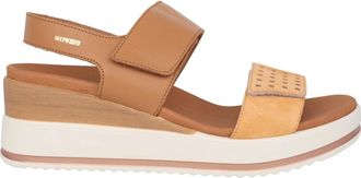 Mephisto Swena Style Sandalen - Dames - Sleehakken - Bruin - 42 EU - Leer - Schoenen