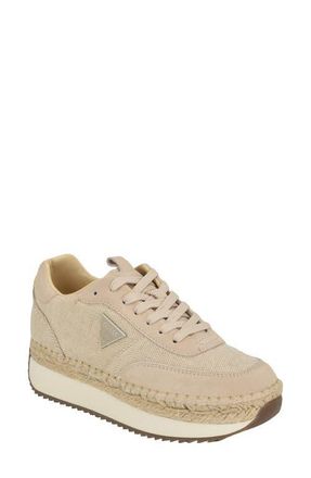 Guess Stefen Espadrille Platform Sneaker in Light Natural at Nordstrom, Size 8.5