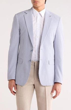 Scotch & Soda Seersucker Modern Fit Sport Coat in Navy/white at Nordstrom Rack, Size 44 - R