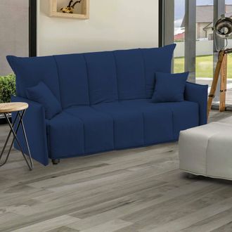 Dmora Sofa Cama Allyson, Sof&aacute; De 3 Plazas, 100% Made In Italy, Sof&aacute; De Sal&oacute;n Con Apertura Trolley Con Apertura Trolley, En Tela Acolchada, Con Reposabrazos 
