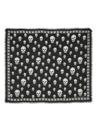 Alexander McQueen Black Skull Scarf