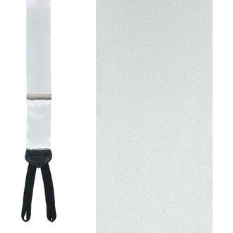 Trafalgar Store Big & Tall Sutton Solid Silk Formal End Suspenders in Silver at Nordstrom, Size One Size Big