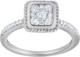 LuvMyJewelry Caelina 0.50 Ct 10K Gold Diamond Ring in 10K White Gold at Nordstrom, Size 7