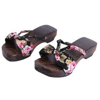 SOLUSTRE WomenS Anti-Skid Tongwood Clogs Slippers, Flat Sole Summer Sandals with Straps, Stylish Non-Slip Footwear for Beach and Casual Wear, Size 37