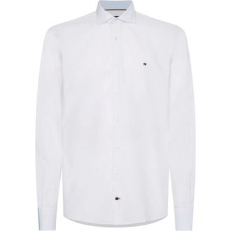 Tommy Hilfiger Lange mouwen shirt - Heren - Zakelijke Overhemden - Wit - XL - Katoen - Overhemden
