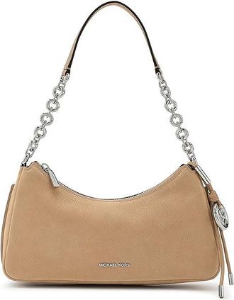 Michael Kors Nolita Medium Chain Pouchette Shoulder Womens Handbags Peanut, Leather/Polyester