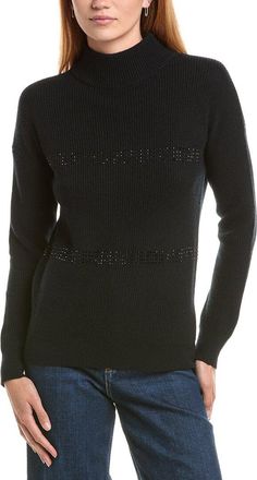 Fort&eacute; Cashmere Crystal Rib Funnel Neck 100% Cashmere Sweater