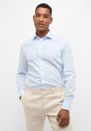 Eterna Langarmhemd ETERNA SLIM FIT, Herren, Gr. 46, Normalgr&ouml;ssen, himmelblau, Popeline, 100% Baumwolle, schmal, Manschette, Hemden Langarmhemd, NON IRON (b&uuml;