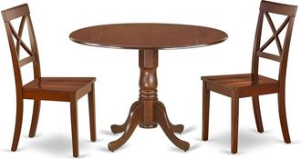 East West Furniture Dining Room Set Mahogany, DLBO3-MAH-W