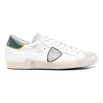 Philippe Model Low-top Sneaker in Calf Leather and Suede - male - Philippe Model - Sneakers - White - 12 UK - Shoes