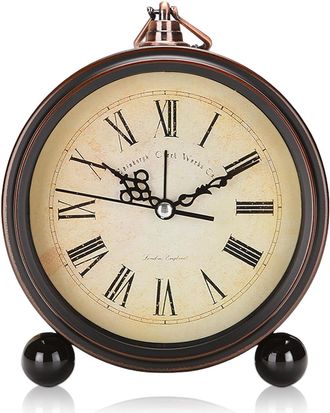 OEM Reloj Despertador Anal&oacute;gico Retro Sin Tictac: Reloj De Mesita De Noche, Reloj De Mesa Vintage, Silencioso, Peque&ntilde;o Reloj De Mesa A Pilas, Reloj De Mes