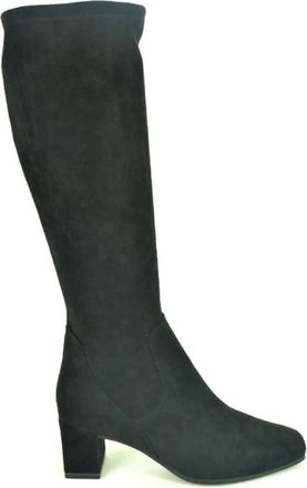 Caprice Stretch Su&egrave;de Enkellaars - Dames - Laarzen met Hak - Zwart - 38 EU - Su&egrave;de - Schoenen