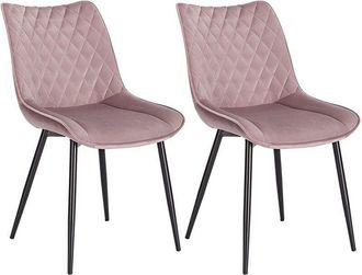 Woltu 2pcs dining chairs Kitchen Counter chairs Lounge Leisure Living Room Pink - Woltu