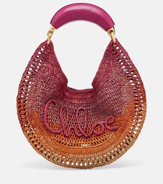 Chlo&eacute; Chlo&eacute; Summer Banana Medium raffia shoulder bag