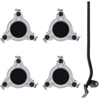vidaXL Ruote per mobili 4 pz con sollevatore 19x17,5x6 cm Acciaio 1000 kg - Vidaxl