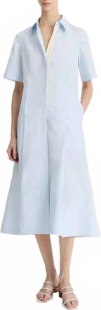Vince Canvas Tape Cotton Shirt Dress In Sky Mist
