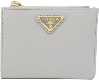 Prada Tweedehands leren portemonnees - Dames - Vintage Accessoires - Grijs - ONE Size - Vintage