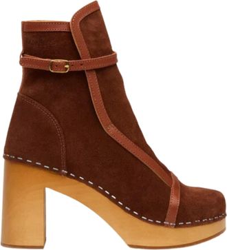 Swedish Hasbeens Womens Sophisticated Jodhpur Boots In Cognac Suede
