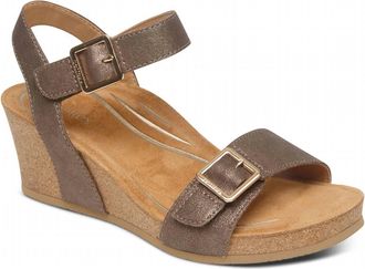 Aetrex Womens Lexa Wedge Sandal In Bronze