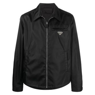 Prada Re-Nylon Logo-patch Zip-up Jacket