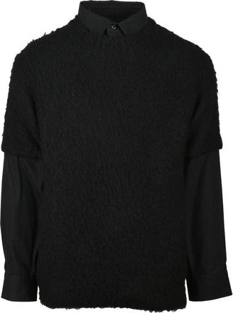 sacai Sweater with Shirt Inserts - Red