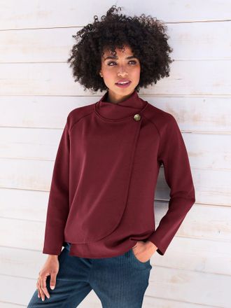 Heine Sweatshirt HEINE, Damen, Gr. 34, rot (dunkelrot), 50% Modal, 44% Polyester, 6% Elasthan, unifarben, Rundhals, Sweatshirts Sweatshirt
