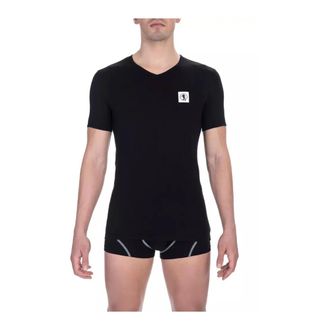 Dirk Bikkembergs Klassieke V-hals katoenen T-shirt - Heren - Ondergoed - Zwart - Maat: XL Katoen