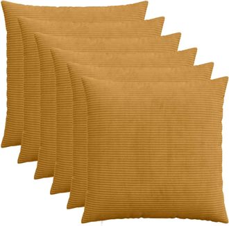 vidaXL Funda De Almohada 6 Pcs Heerlen Amarillo 60 X 60 Cm Pana Vidaxl