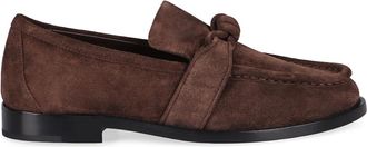 Bottega Veneta Su&egrave;de Mocassins met Knoopdetail - Dames - Loafers - Bruin - 37 EU - Su&egrave;de - Schoenen