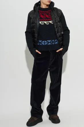 Moncler Wool Jacket With A Down-filled Front, Mens, Black