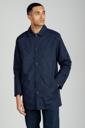 Kensington Eastside Mens Navy Mid Length Button-Up Mac Coat - Size Large