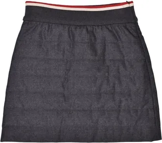 Brunello Cucinelli Dark Grey Cashmere Quilted Mini Skirt, Brand Size 44 (US Size 10)