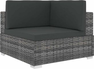 vidaXL Sof&aacute; Modular De Esquina Con Cojines Rat&aacute;n Sint&eacute;tico Gris Vidaxl
