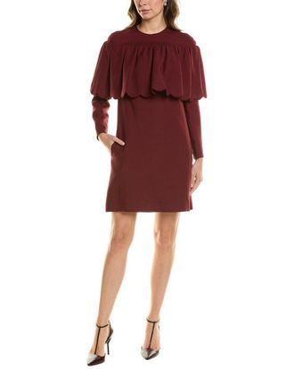 Valentino Wool & Silk-Blend Shift Dress