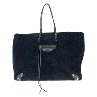 Balenciaga Pre-owned Tote Bags, female, Black, Size: ONE SIZE Pre-owned Papier Leather Tote Bag