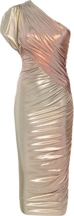 Rick Owens Amira asymmetric midi dress - women - Viscose/Spandex/Elastane/FSC Viscose - 42 - Metallic