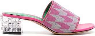 Marni crystal-heel patterned sandals - women - Leather - 40 - Pink