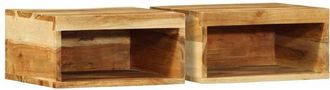 vidaXL Vidaxl - Muebles de tv de pared 2 uds madera maciza de acacia
