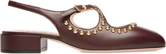 Bally 30mm Ballyrina orb-embellished heeled pumps - women - Lamb Skin/Calf Leather/Calf Leather/Calf Leather - 42 - Brown