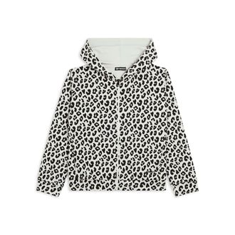 Freddy Felpa donna leopardata con zip e cappuccio