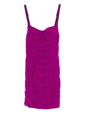 The Attico Mini-jurk met ruches - Paars
