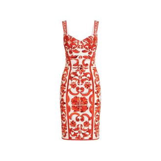 Dolce & Gabbana Majolica-print Charmeuse Short Dress