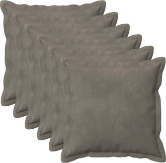vidaXL Funda De Almohada 6 Pcs Houten Gris Claro 30 X 30 Cm Terciopelo Vidaxl