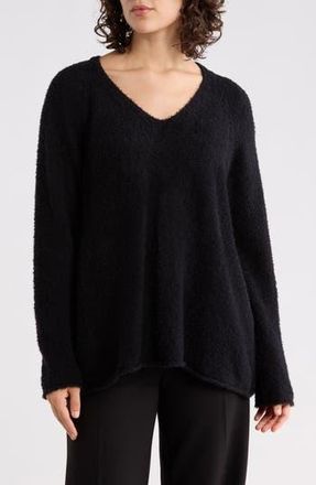 Eileen Fisher V-Neck Organic Cotton Sweater in Black at Nordstrom Rack, Size Xx-Small