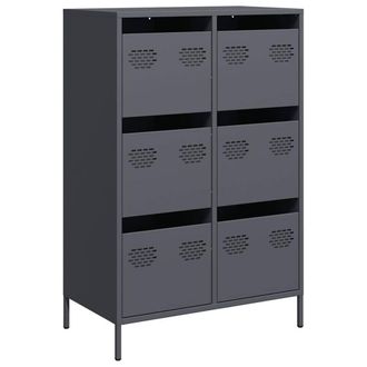 Berkfield Home Highboard Anthracite 68x39x101.5 cm Steel in Dark Grey