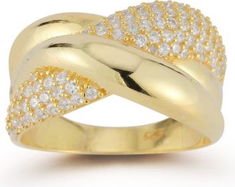 Glaze Jewelry Pav&eacute; Cubic Zirconia Crossover Knot Ring in Gold at Nordstrom Rack, Size 6