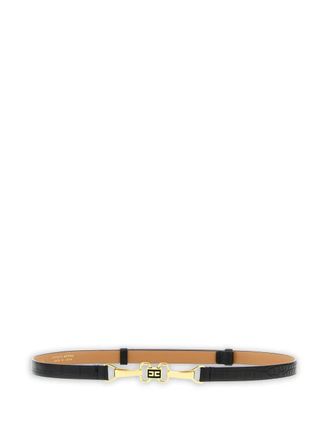 Elisabetta Franchi logo-buckle belt - women - Polyurethane - 44 - Black