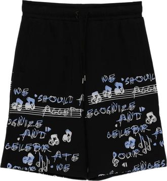 Ports V Trainingsshorts met print - Zwart