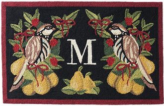 Frontgate Partridge Pear Tree Monogram Door Mat - No Monogram - Frontgate