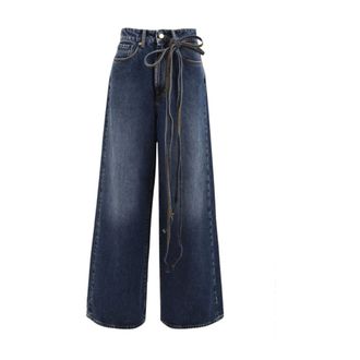 Cycle Jeans, Dames, Blauw, W29, Katoen, Big Low Super Wide Leg Low Waist Jeans